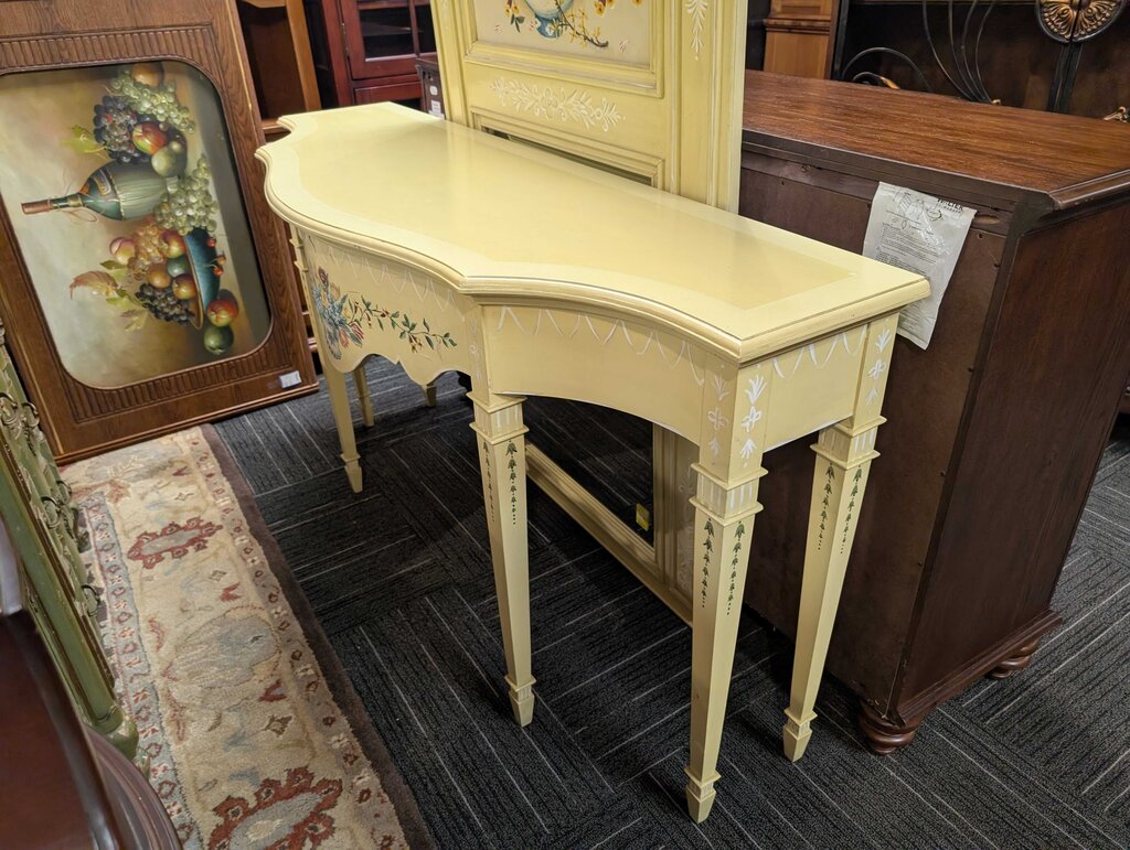 Hand Painted Console With Mirror