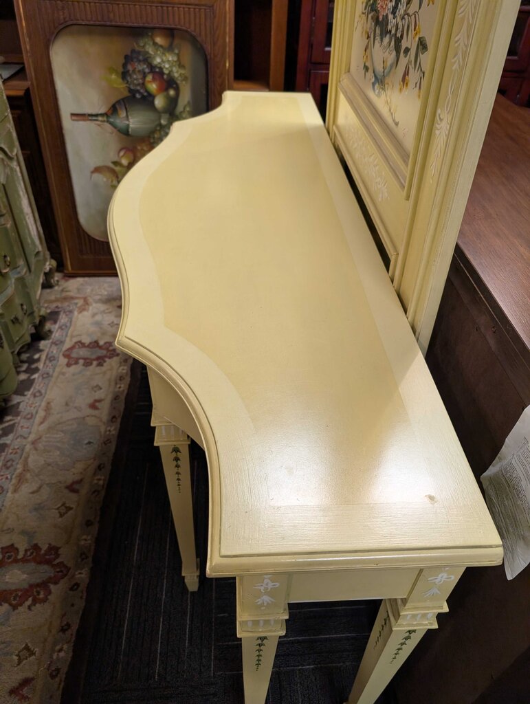 Hand Painted Console With Mirror