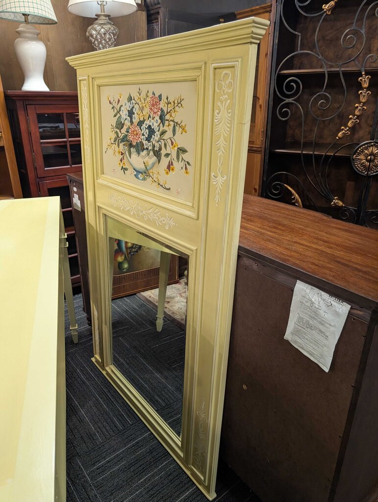 Hand Painted Console With Mirror
