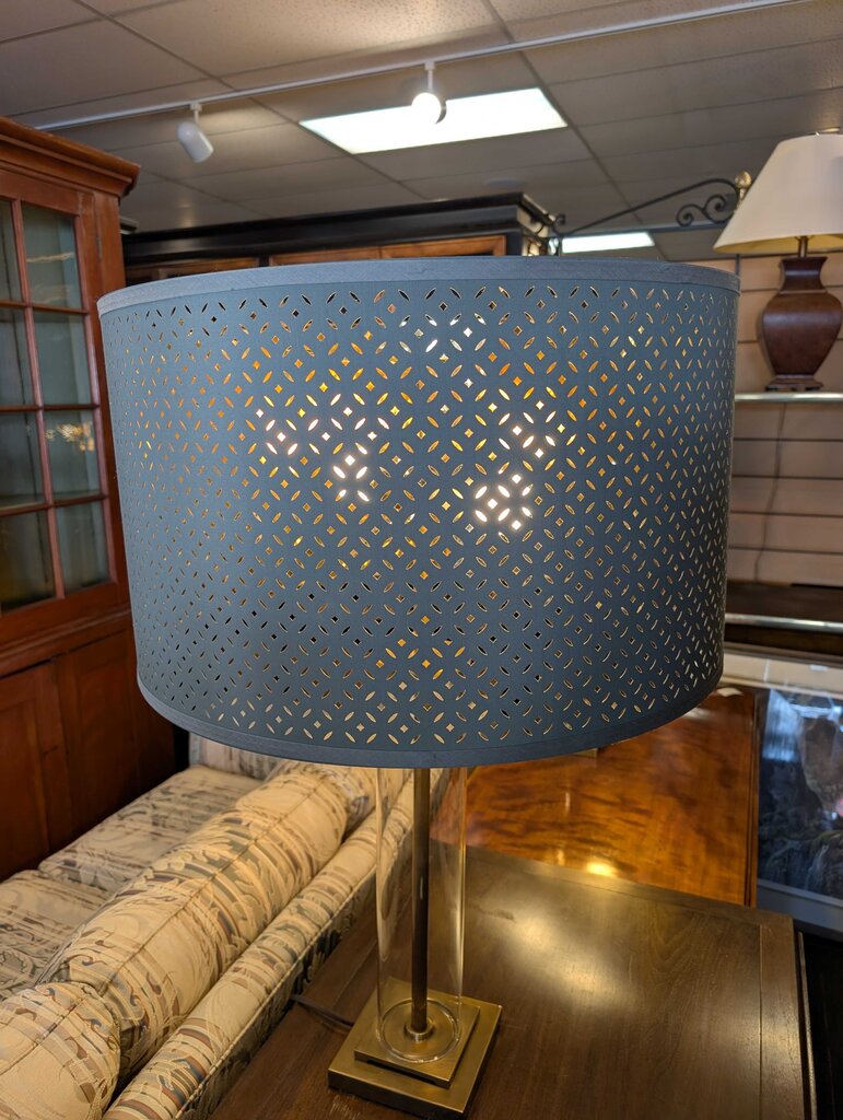Pair Of Restoration Hardware Lamps w/ Pierced Metal Shades