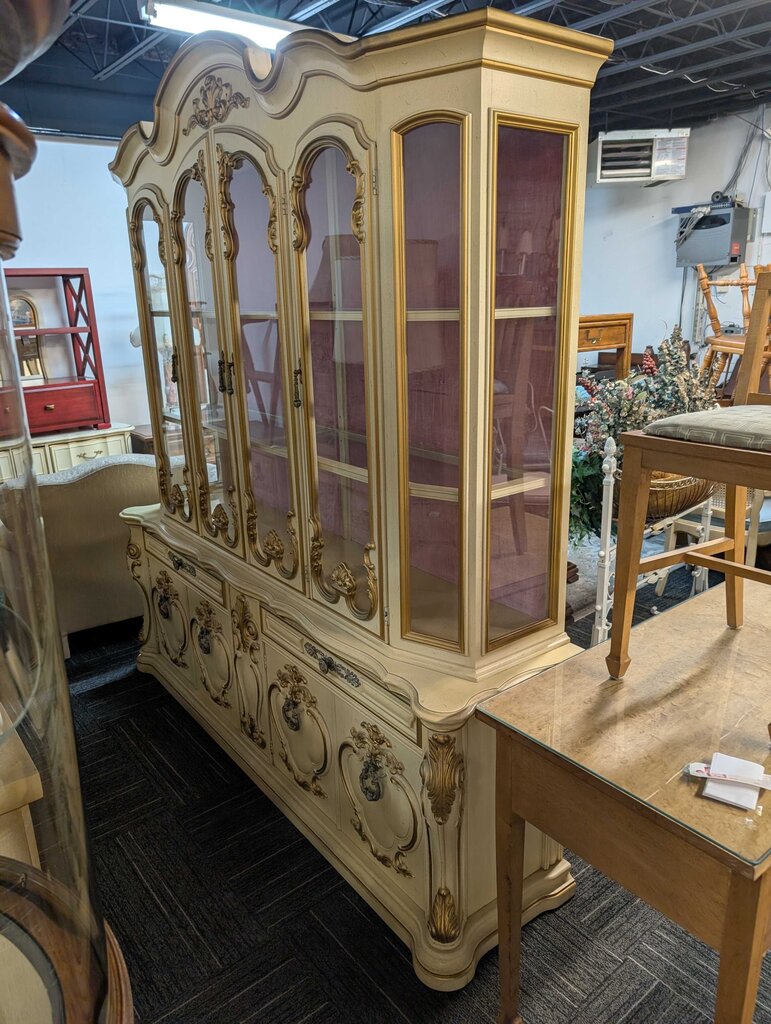 Large French Provincial China Cabinet