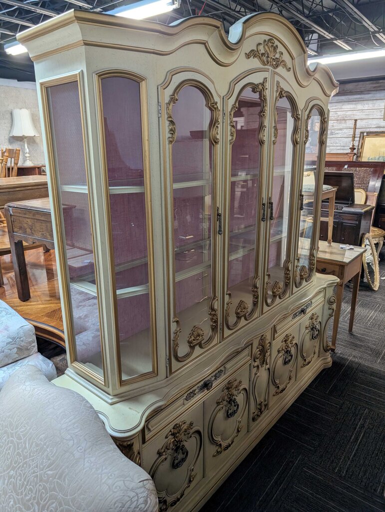 Large French Provincial China Cabinet