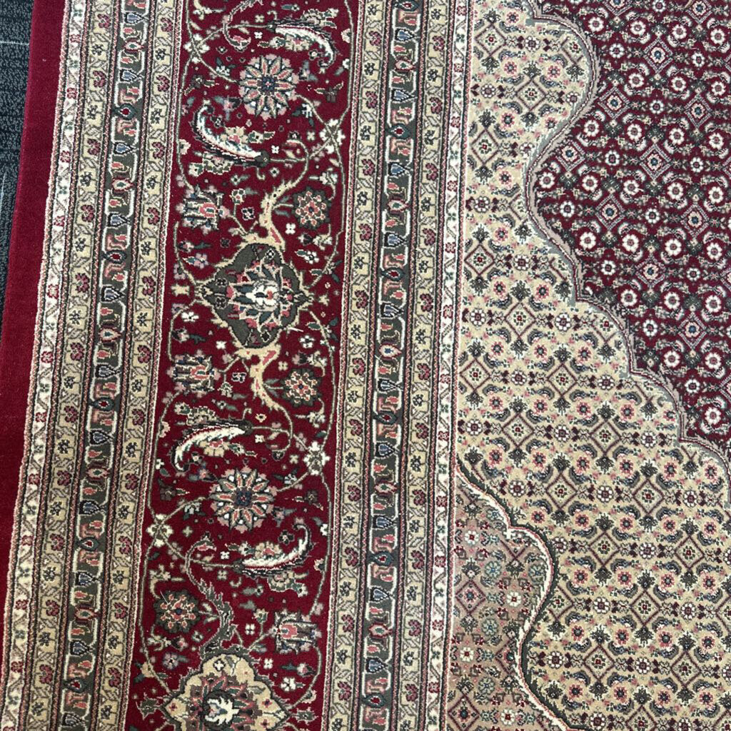 Vintage Persian-Style Tabriz Area Rug in Burgundy and Cream (14' 2" Long x 9' 6" Wide)