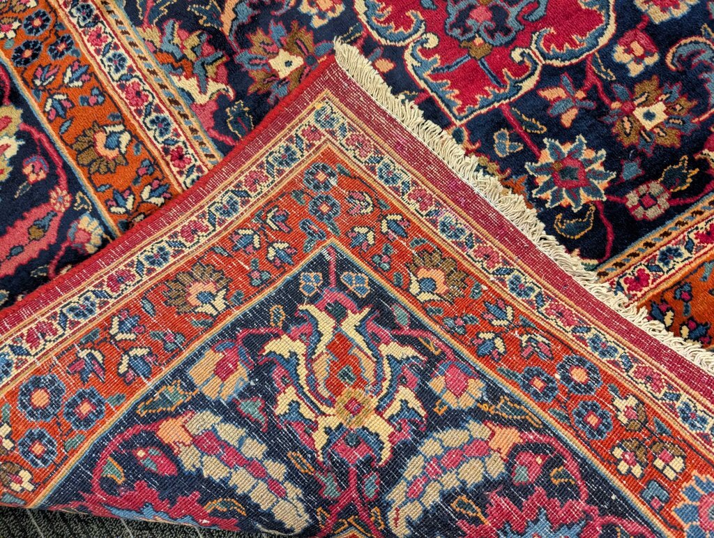 Hand Woven Wool Kashan Area Rug 12'9''x10'1''
