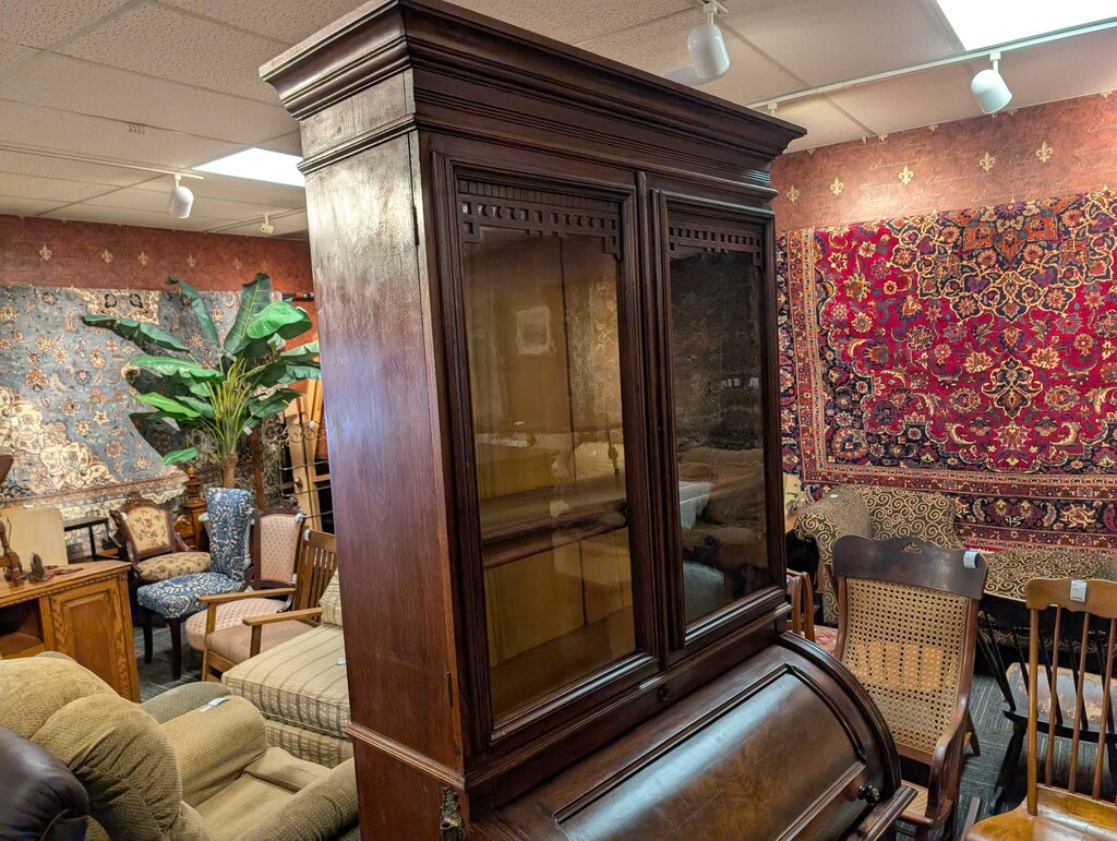 Antique Walnut Cylinder Rolltop Desk