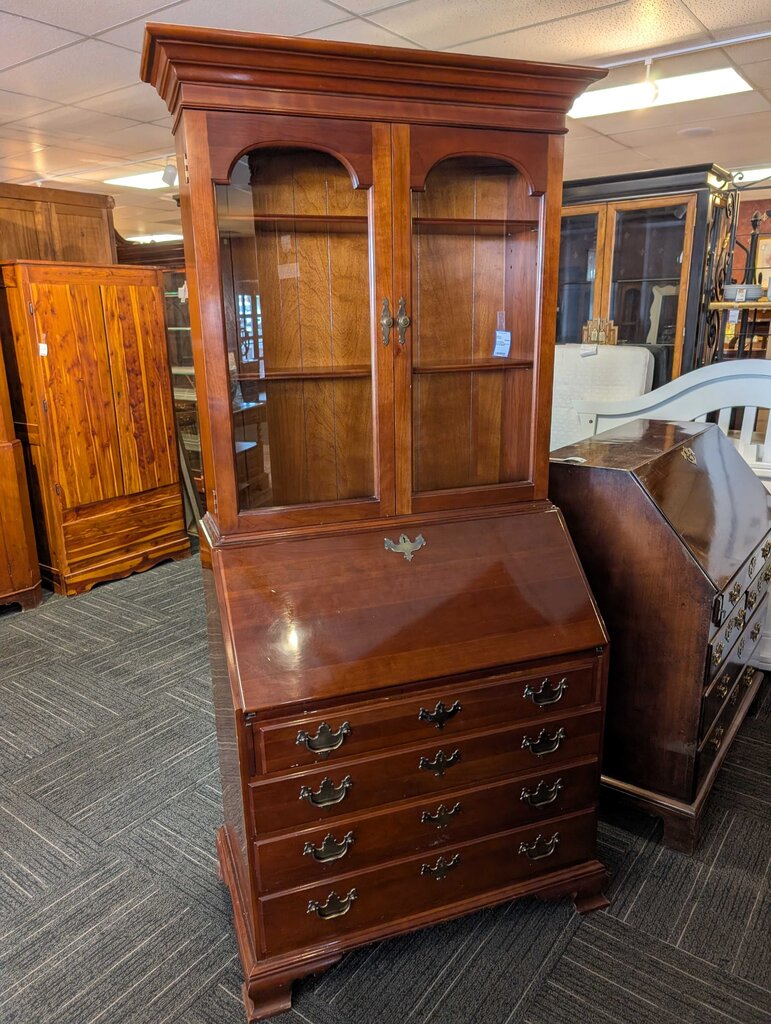 Solid Cherry Drop Front Desk By Monitor