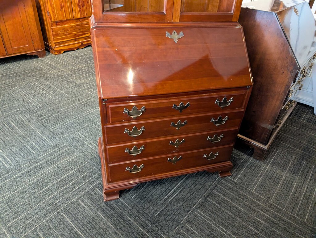 Solid Cherry Drop Front Desk By Monitor