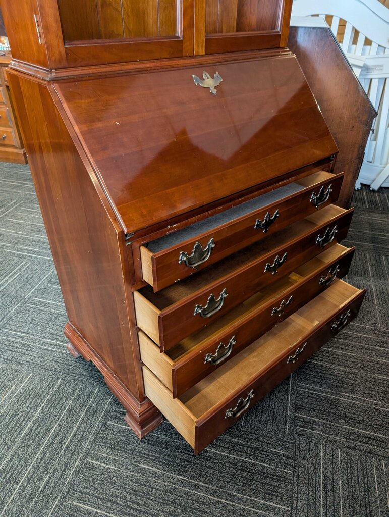 Solid Cherry Drop Front Desk By Monitor