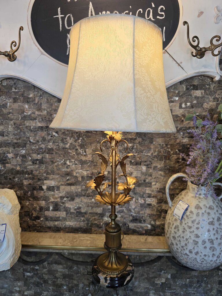 Vintage Gilded Lamp w/ Marble Base