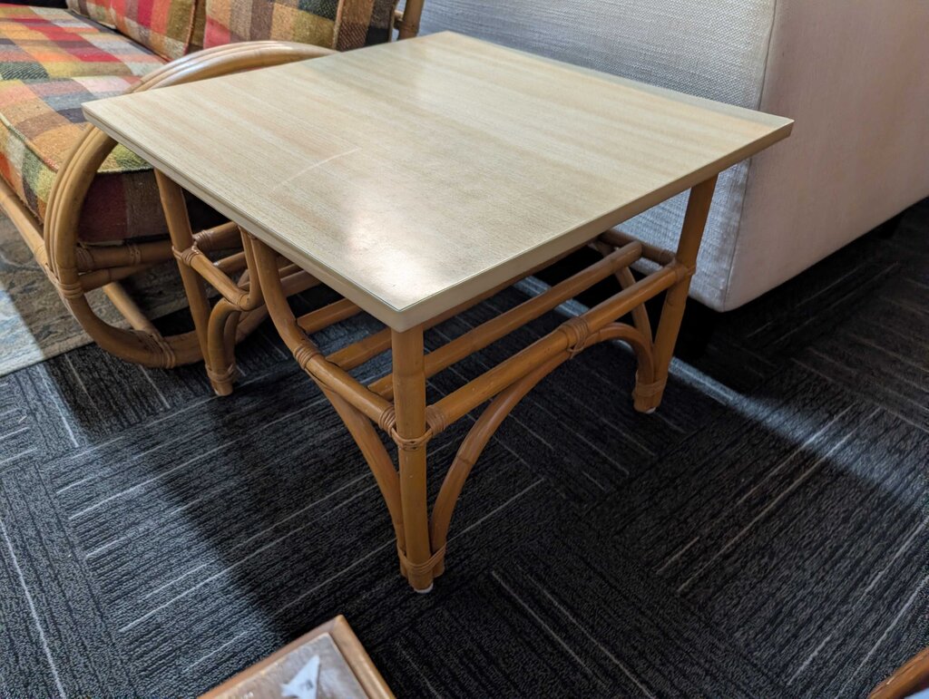 Vintage Rattan Side Table