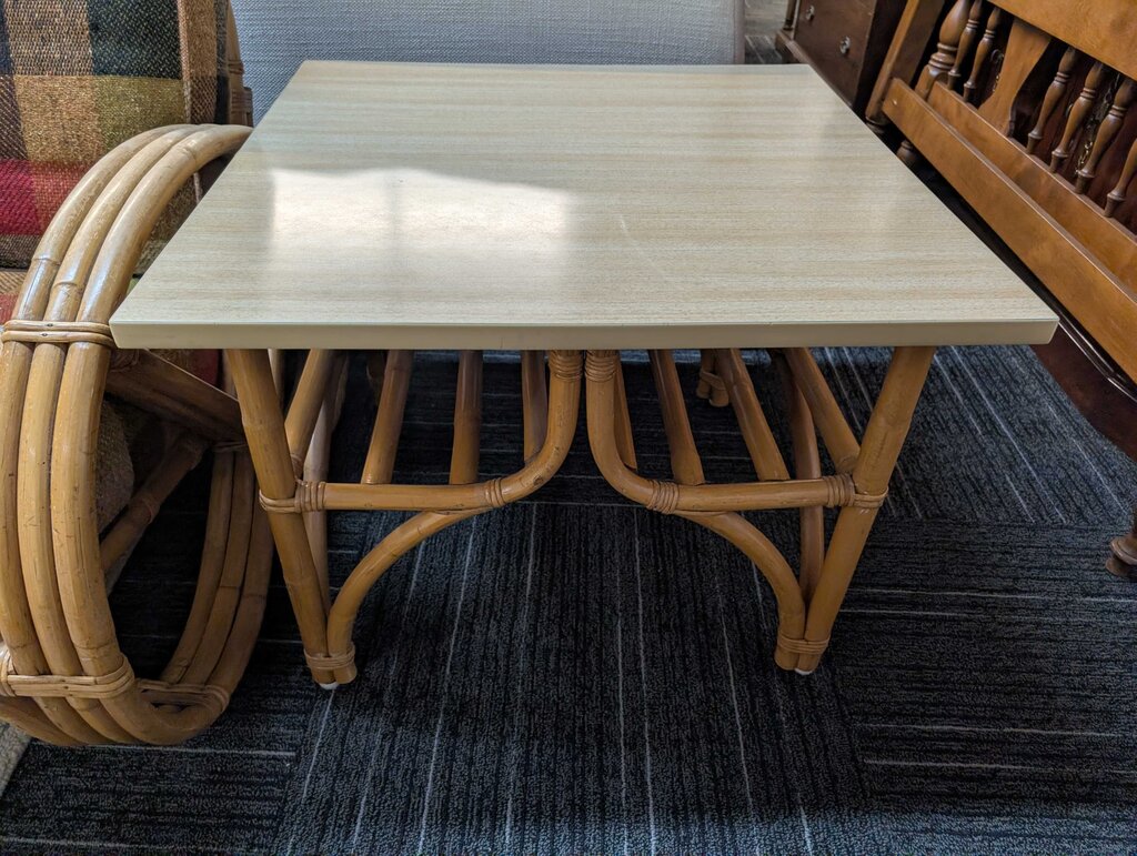 Vintage Rattan Side Table