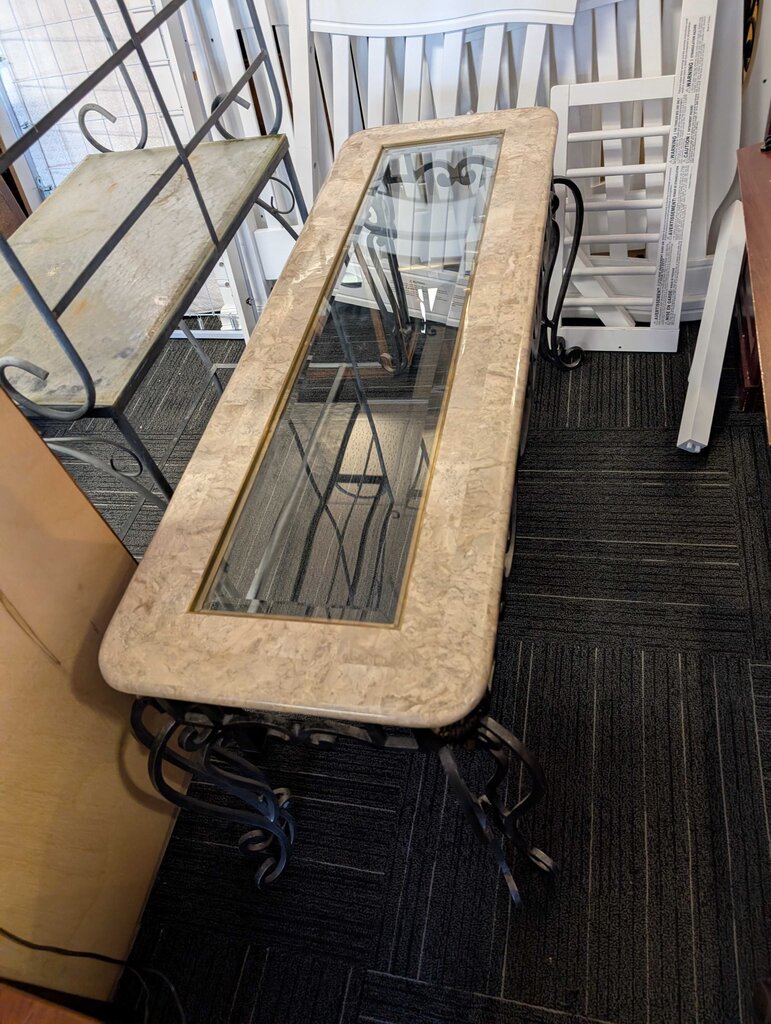 Glass Top Sofa Table
