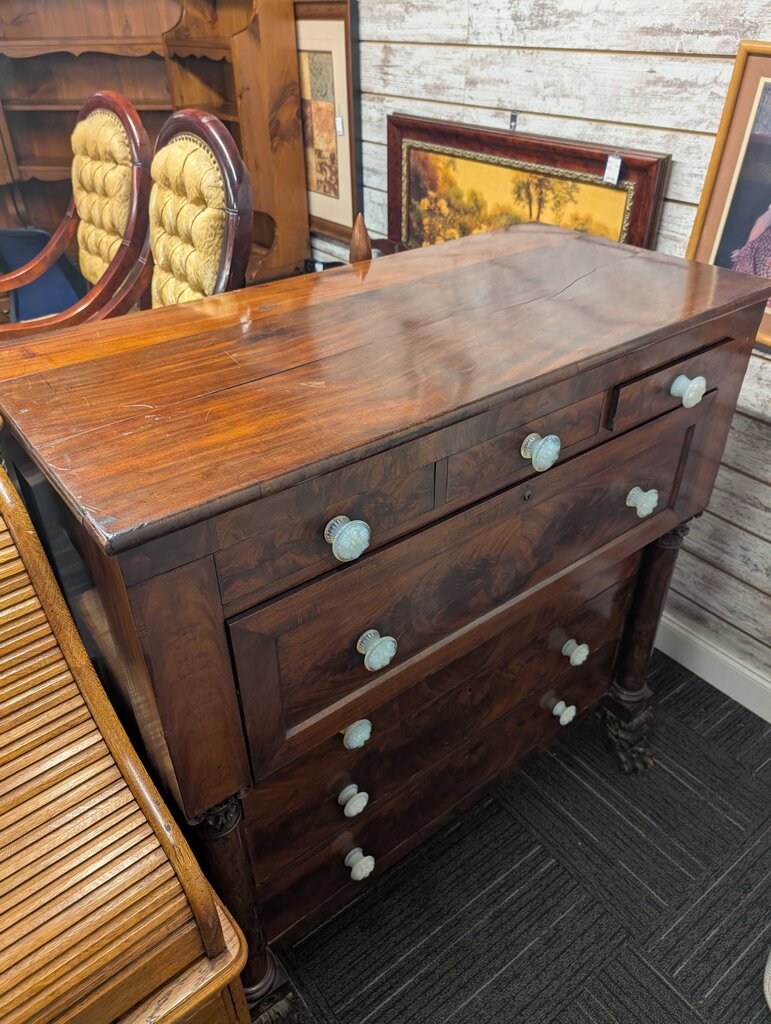 Antique Empire Chest With Desk Drawer