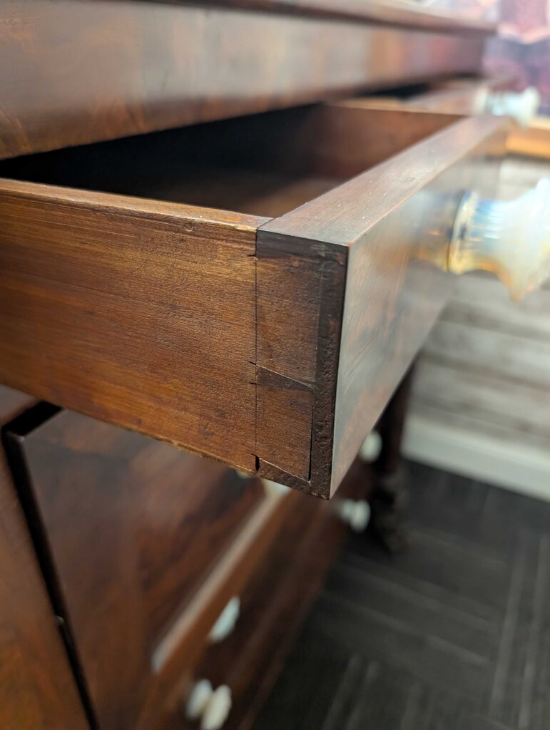 Antique Empire Chest With Desk Drawer