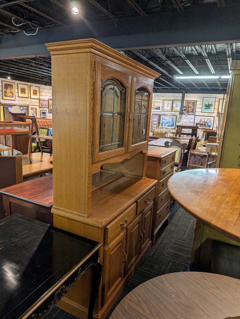 Oak Finish China Cabinet