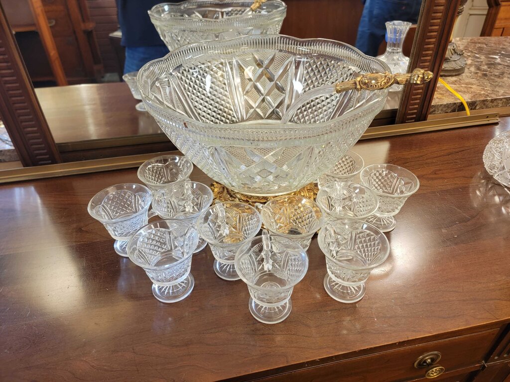 Vintage Lancaster Colony Punch Bowl and Cup Set