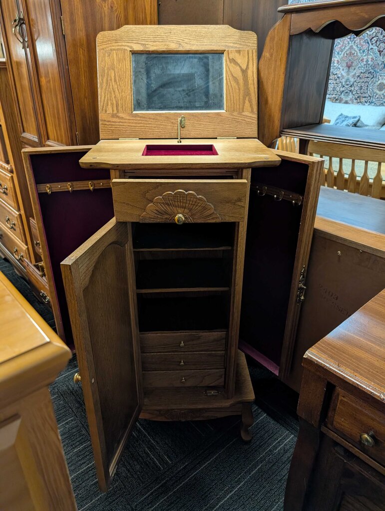 Oak Jewelry Armoire