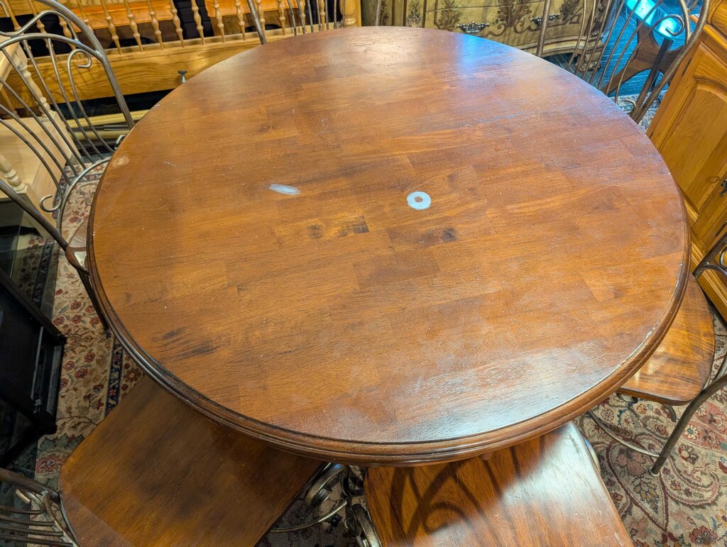 Wrought Iron Round Table w/ Six Chairs