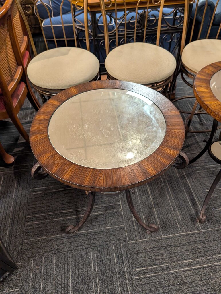 Pair of UTTERMOST Side Tables w/ Mirrored Tops