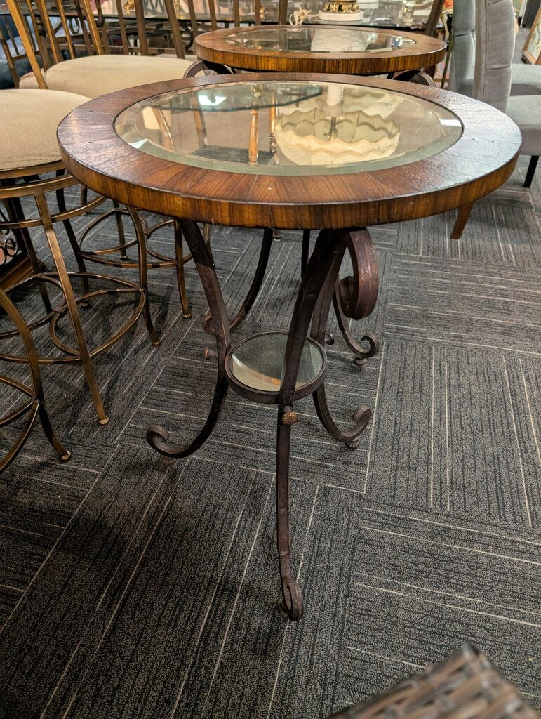 Pair of UTTERMOST Side Tables w/ Mirrored Tops