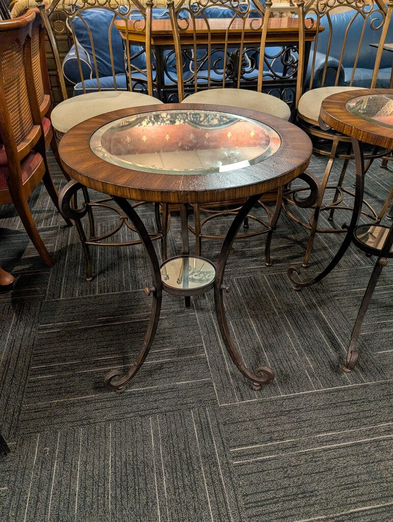 Pair of UTTERMOST Side Tables w/ Mirrored Tops