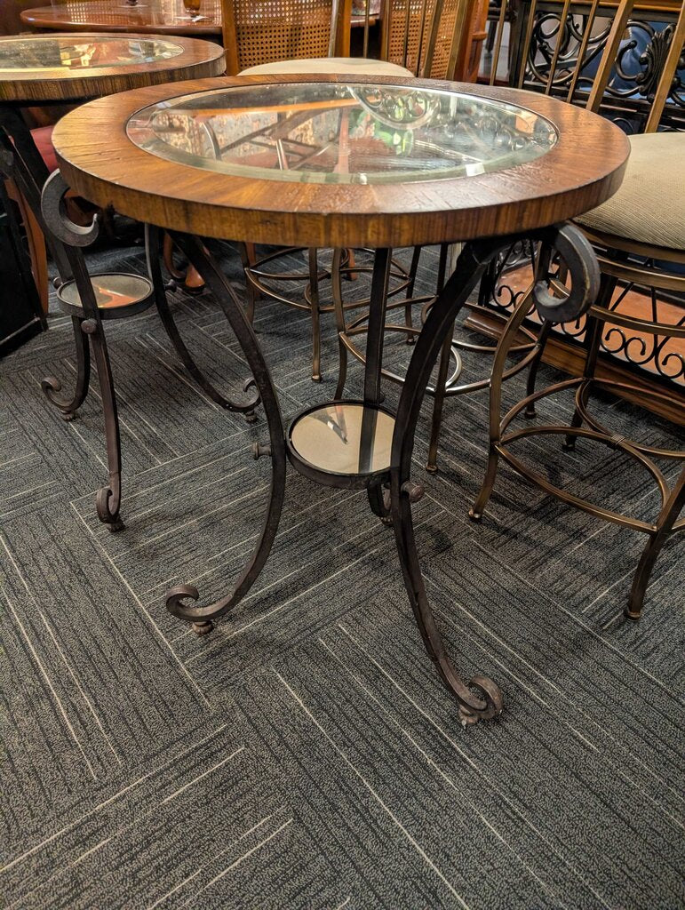 Pair of UTTERMOST Side Tables w/ Mirrored Tops