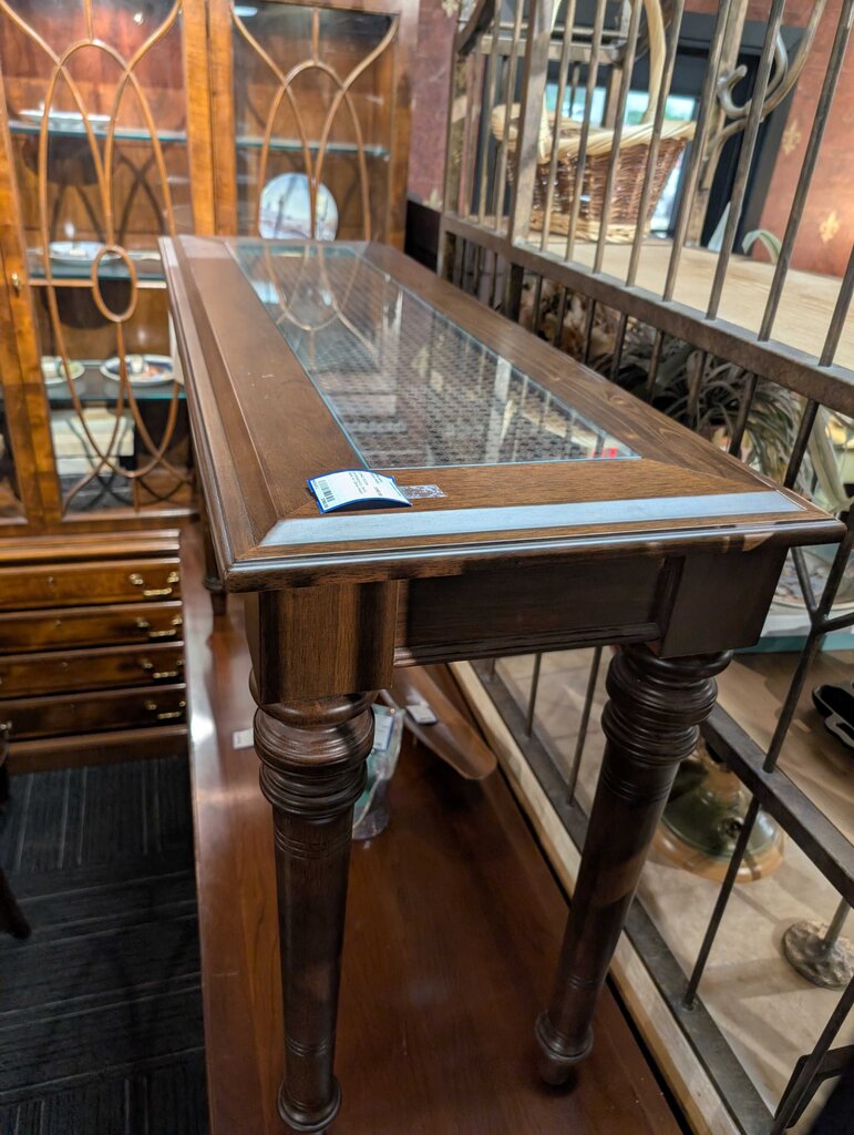 Contemporary Sofa Table w/ Glass Insert