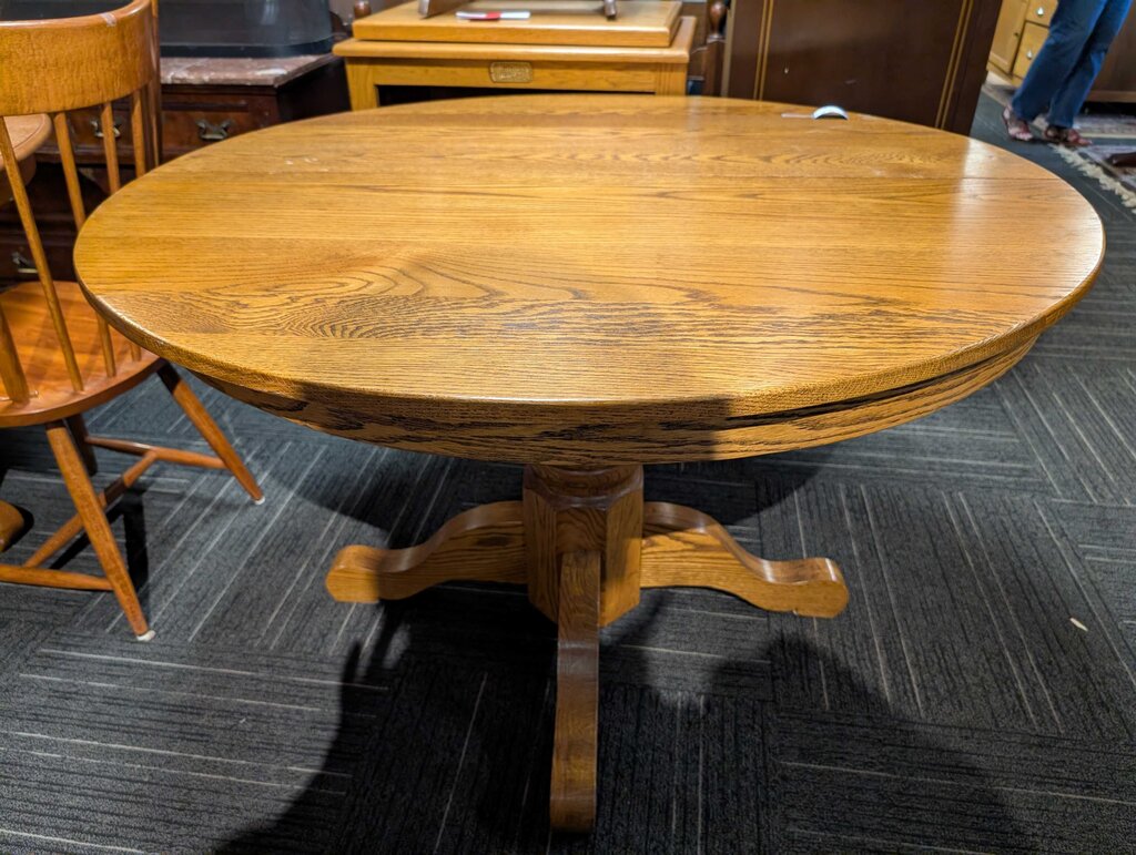 Vintage Oak Pedestal Table