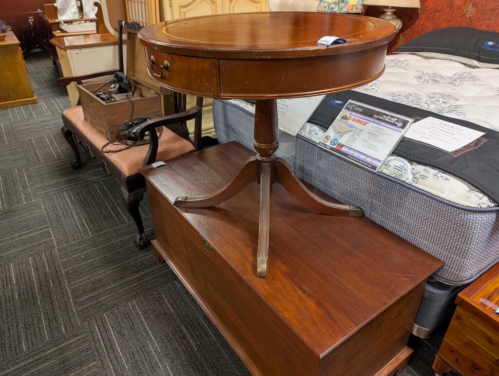 Vintage Mahogany Drum Table