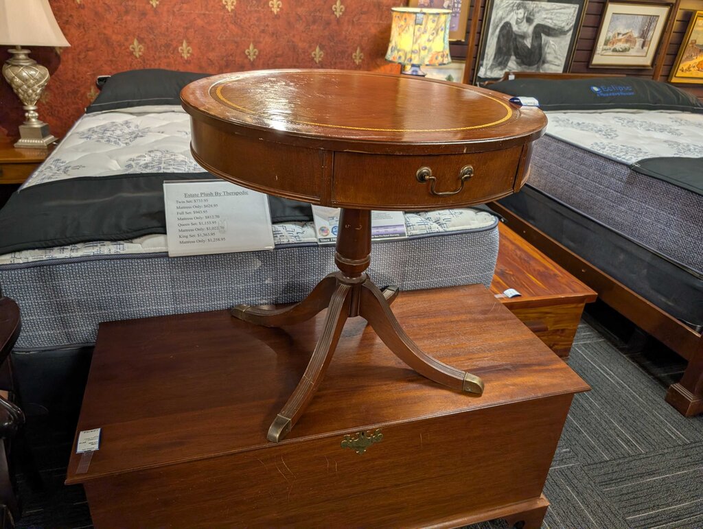 Vintage Mahogany Drum Table