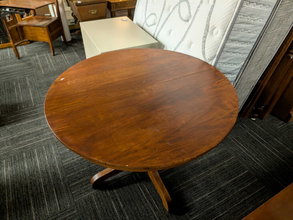 Vintage Oak Pedestal Table