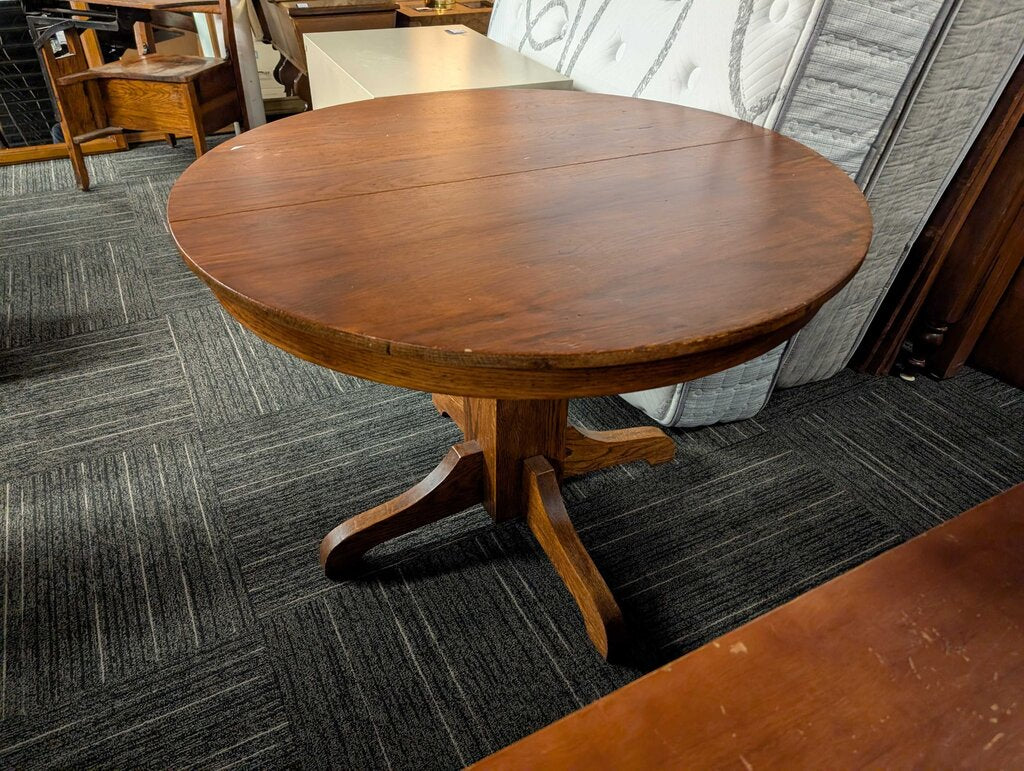 Vintage Oak Pedestal Table