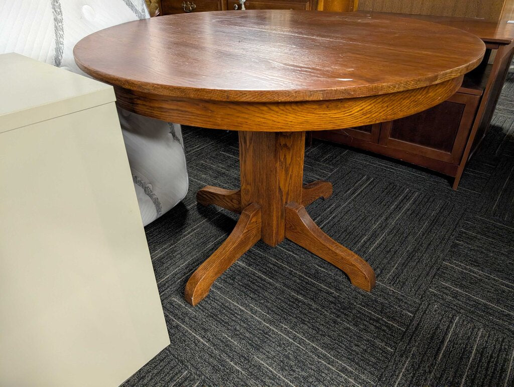 Vintage Oak Pedestal Table