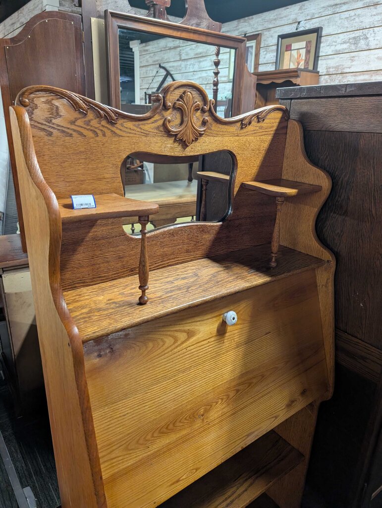 Antique Oak Drop Front Desk