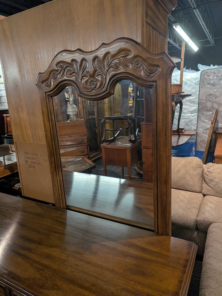 Vintage Drexel Triple Dresser With Mirror