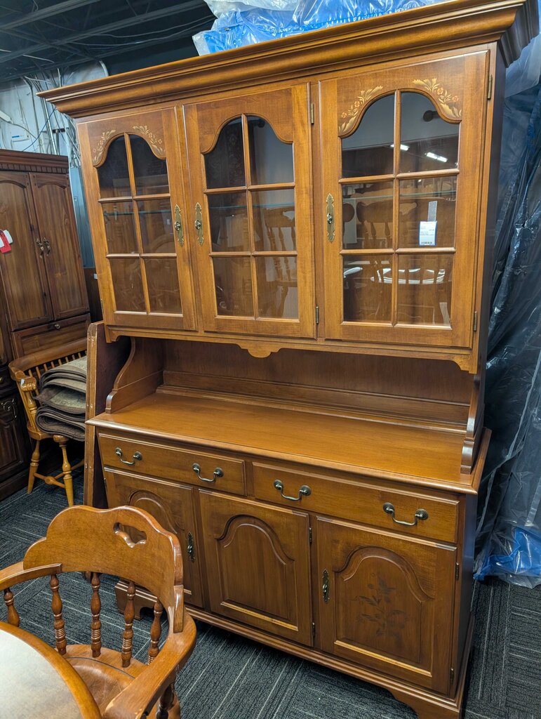 Vintage Maple Hitchcock China Cabinet