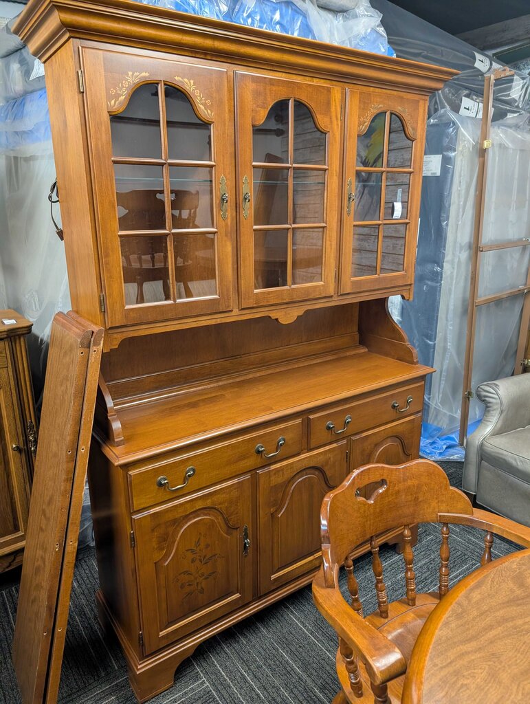 Vintage Maple Hitchcock China Cabinet