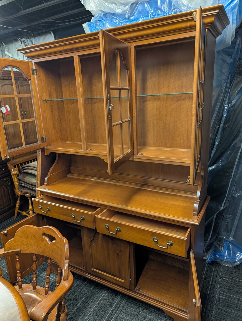Vintage Maple Hitchcock China Cabinet