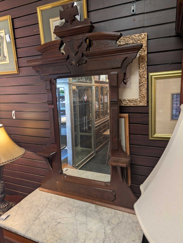 Victorian Walnut Dresser w/ Marble Top & Mirror