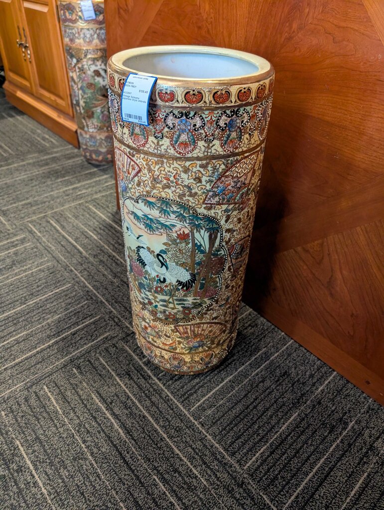 Vintage Satsuma Japanese Style Umbrella Stand