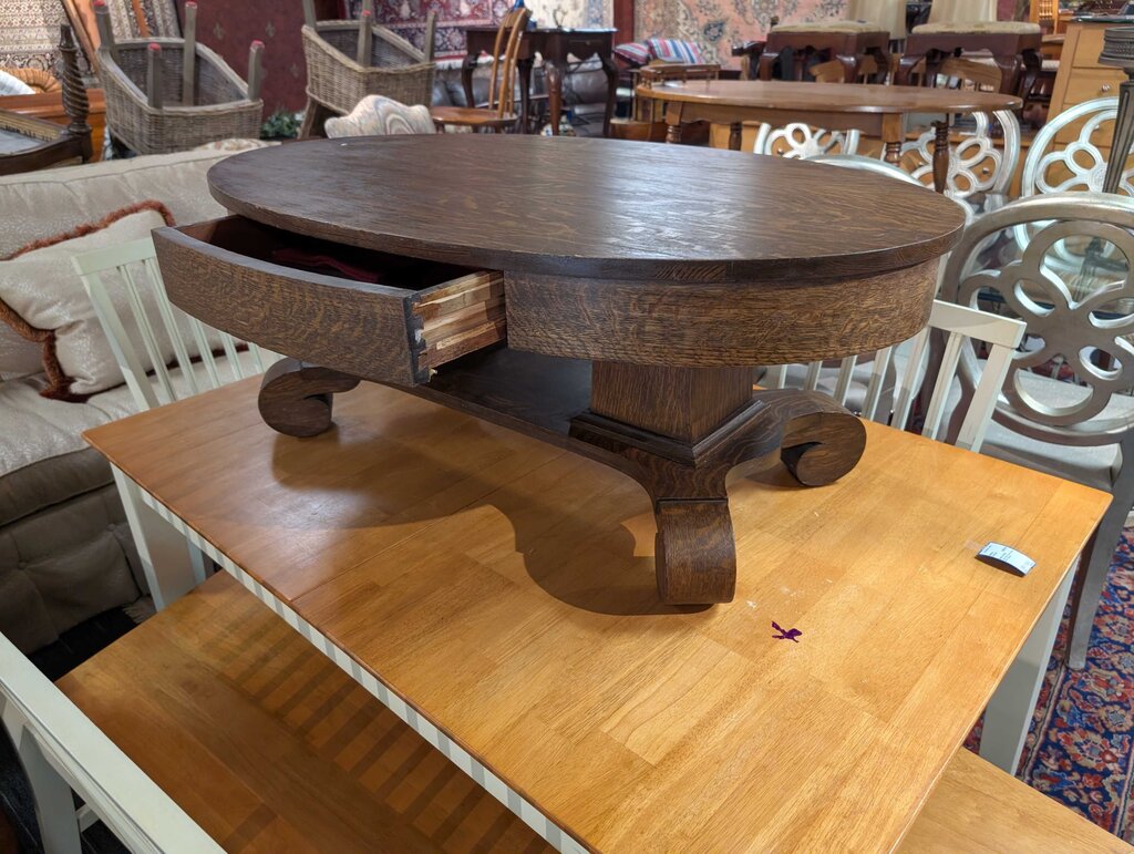 Antique Oak Oval Coffee Table