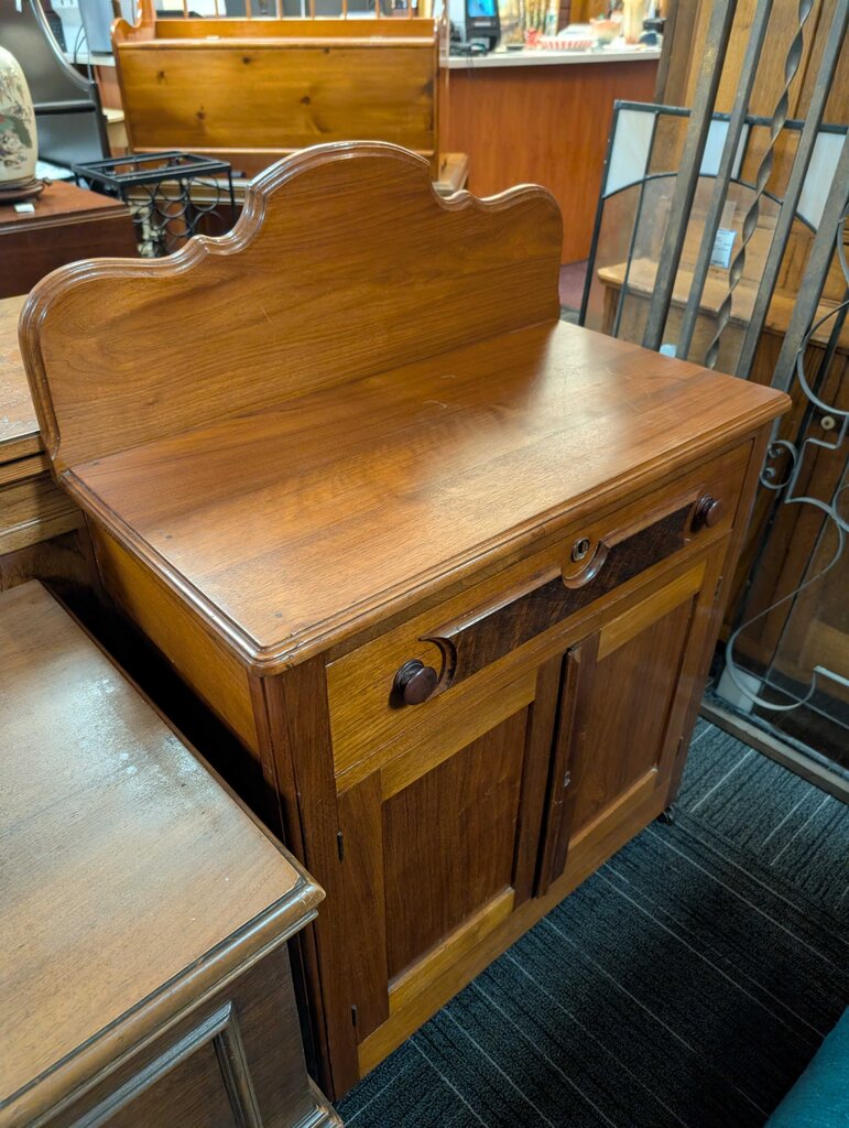 Late Victorian Walnut One Drawer Cabinet