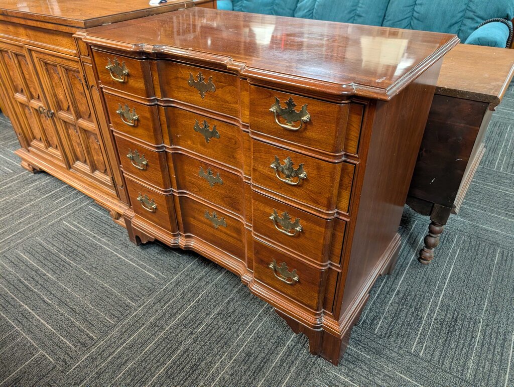 Solid Cherry Block Front Four Drawer Bachelors Chest by Knob Creek