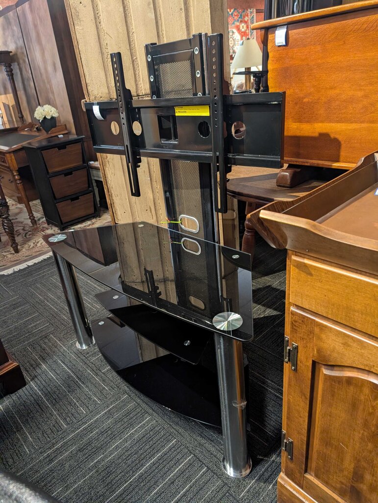 Contemporary Glass Media Stand