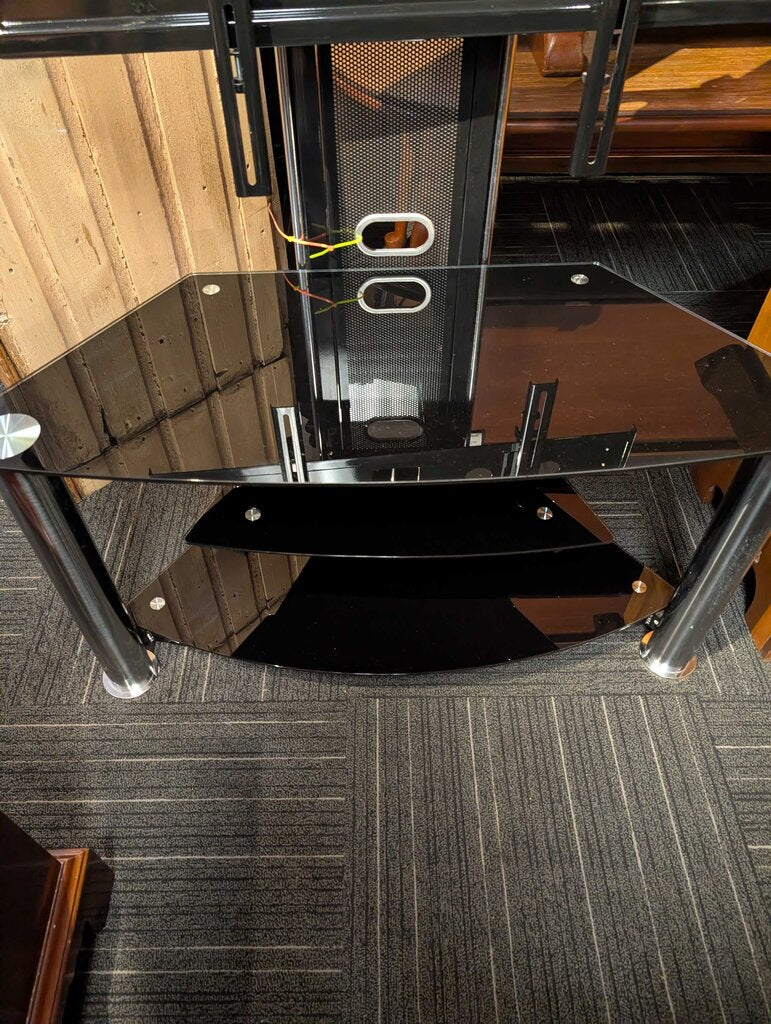 Contemporary Glass Media Stand