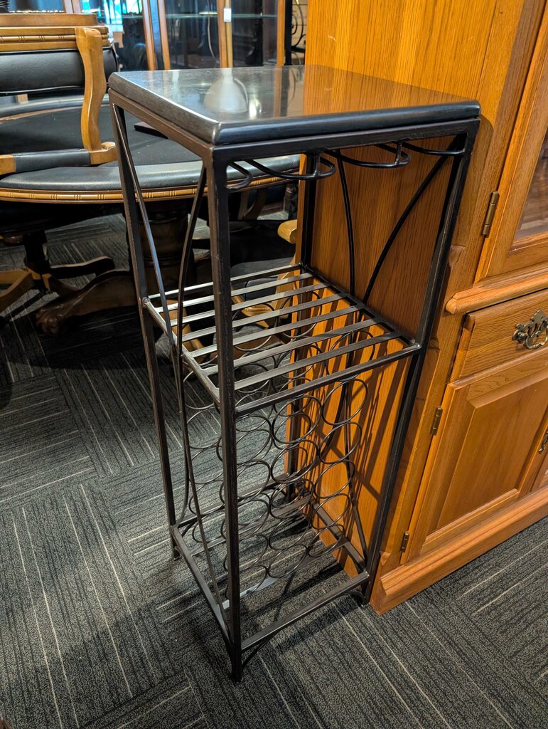 Wrought Iron Wine Rack w/ Granite Top