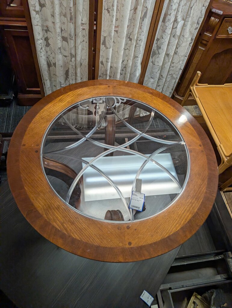 Contemporary Round Glass Top Table
