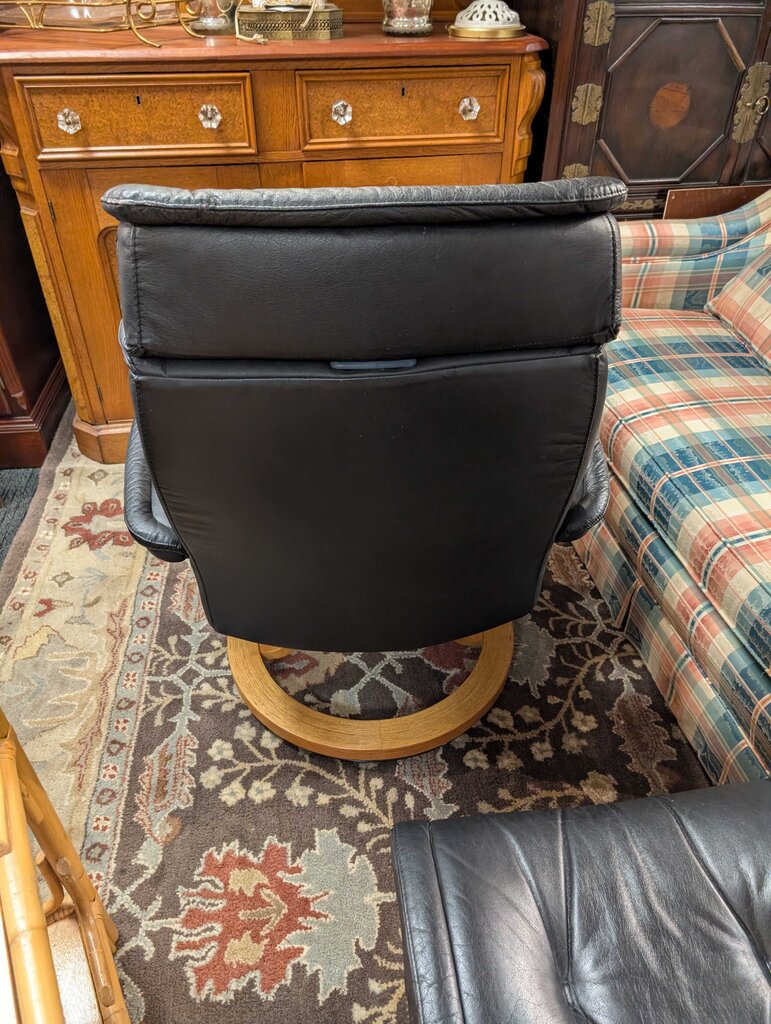Vintage Danish Modern Lounge Chair With Ottoman