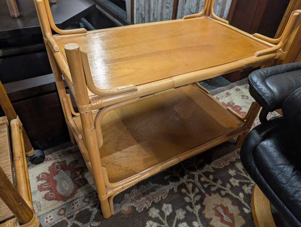 Vintage Bamboo Side Table