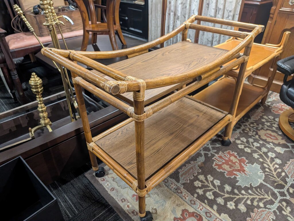 Vintage Bamboo Serving Cart